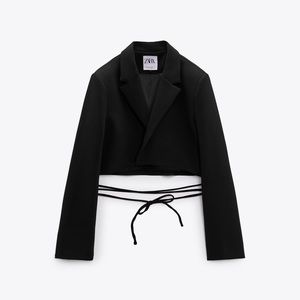Zara CROPPED BLAZER WITH TIED DETAIL